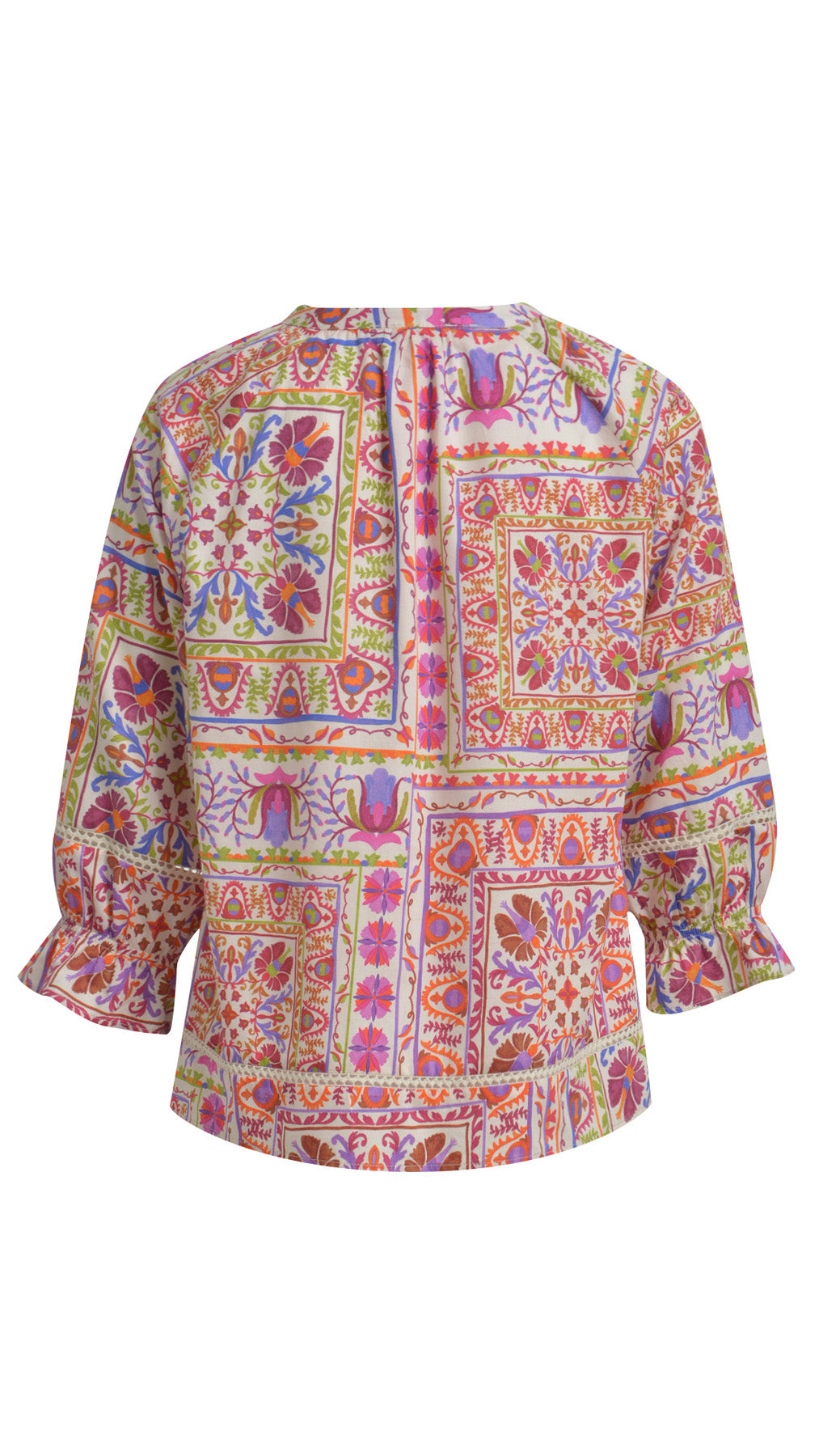 Raglan v-neck boho blouse | Lilac Print | by Smith & Soul