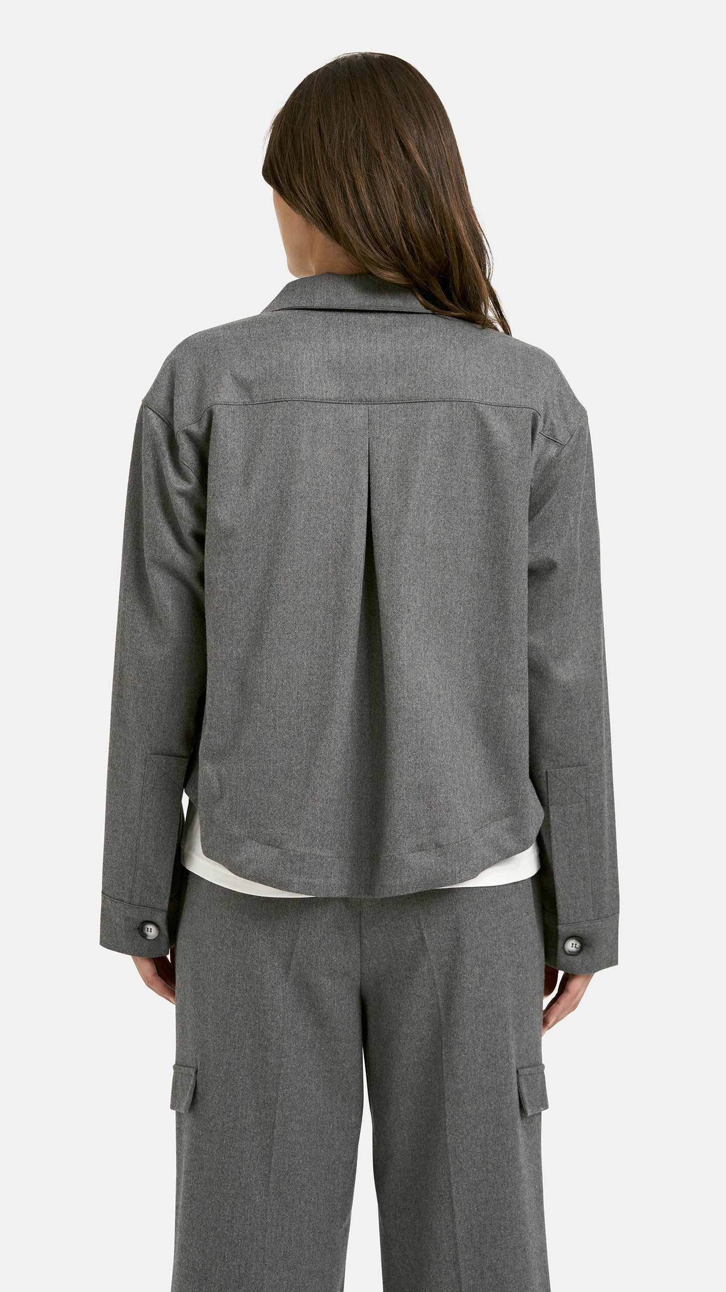 Flannell cargo jacket | Grey melange | by Smith & Soul