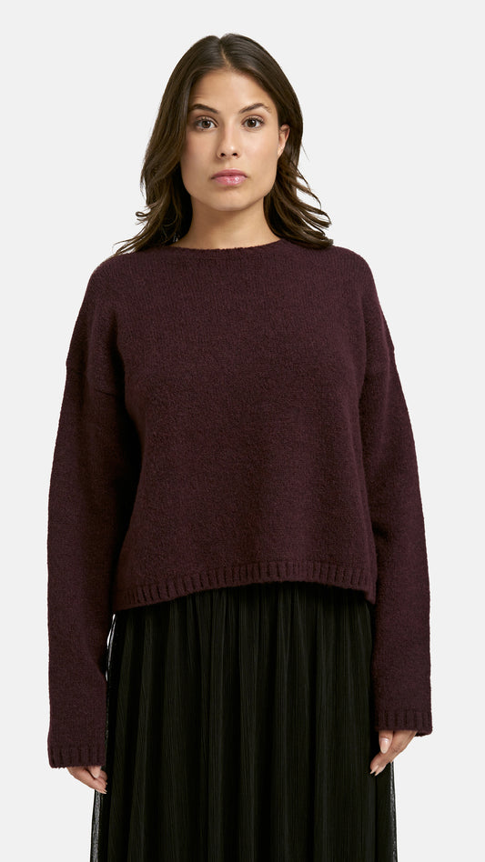 Cropped pullover | Plum | by Smith & Soul