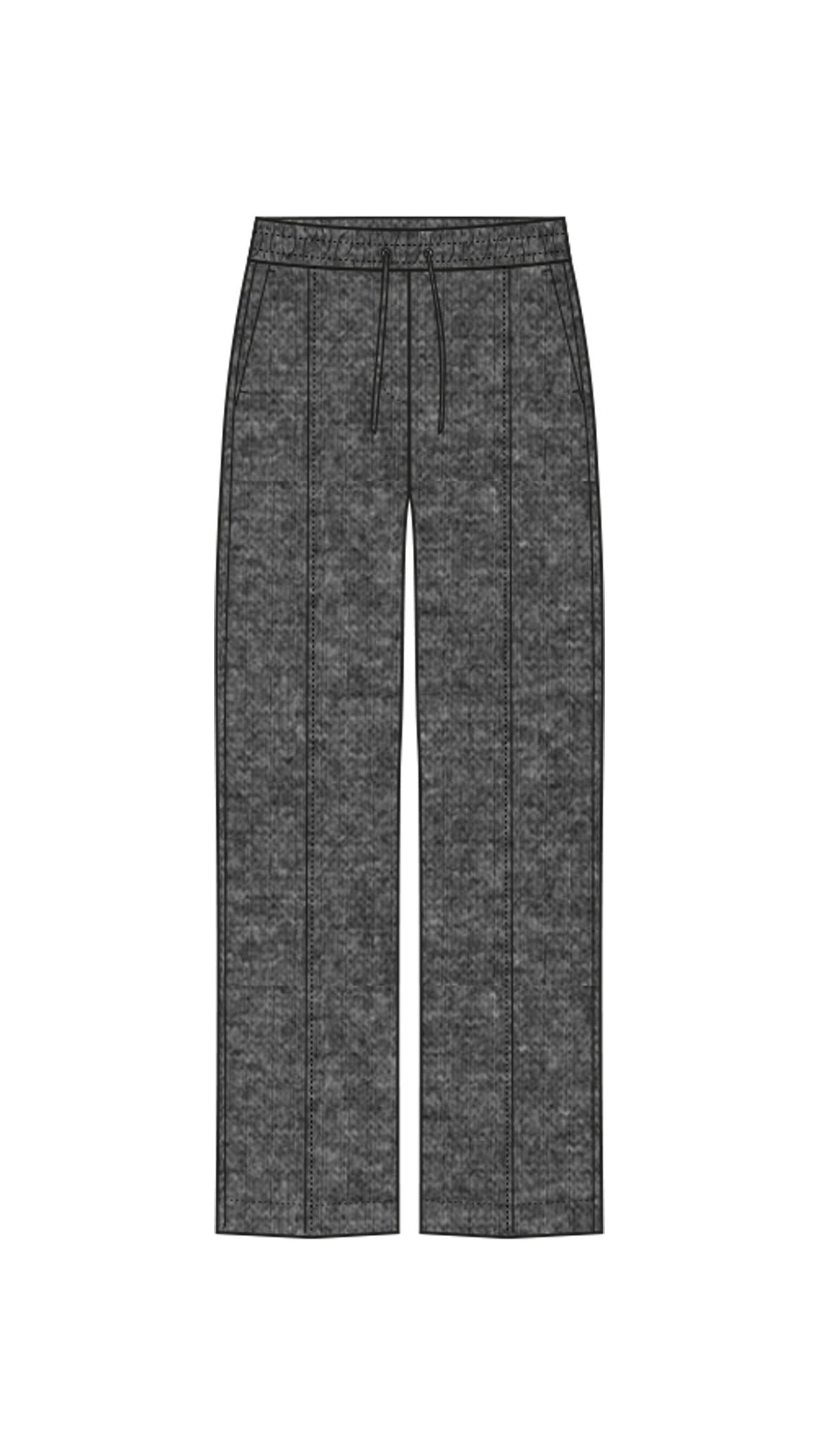 Flannell wideleg pants | Grey melange | by Smith & Soul
