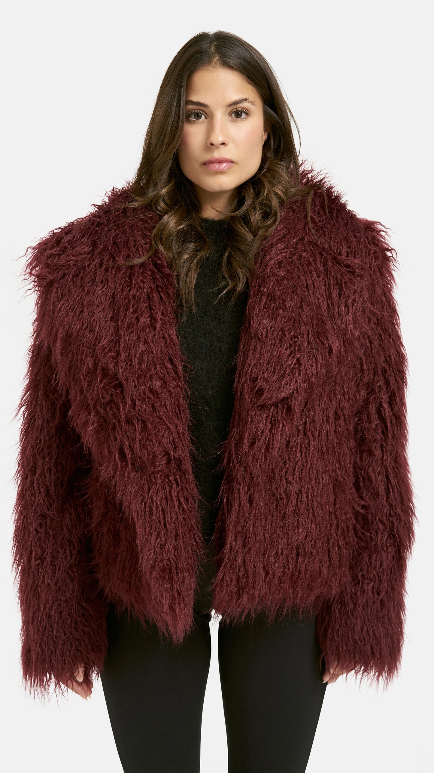 Faux fur jacket | Bordeaux | by Smith & Soul