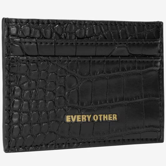 Croc textured card holder | Black | by Every Other