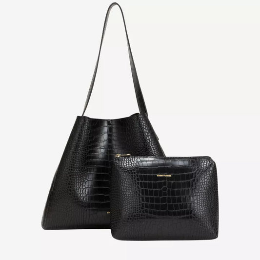 Croc textured tote bag | Black | by Every Other
