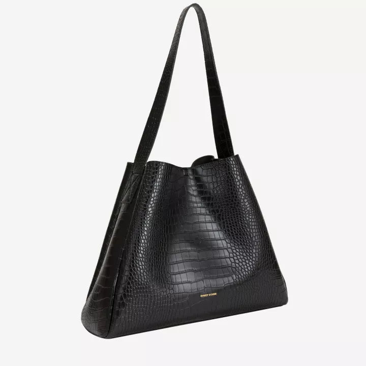 Croc textured tote bag | Black | by Every Other