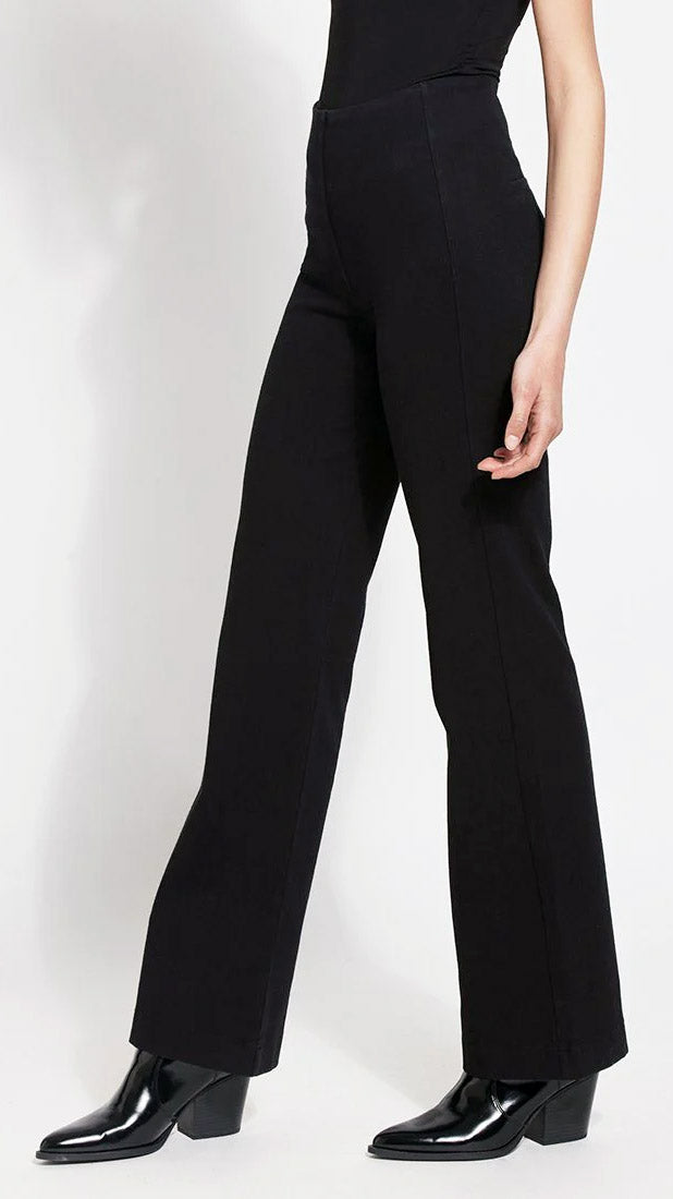 Pull-on seamed denim trouser | Black | by Lysse NY | AW25/6