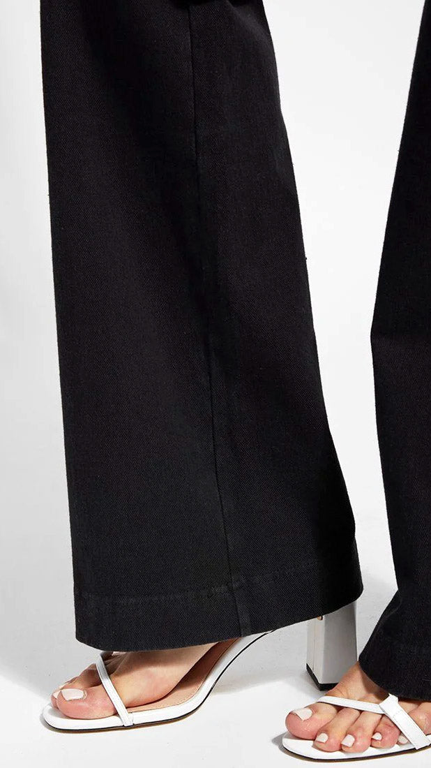 Pull-on seamed denim trouser | Black | by Lysse NY | AW25/6