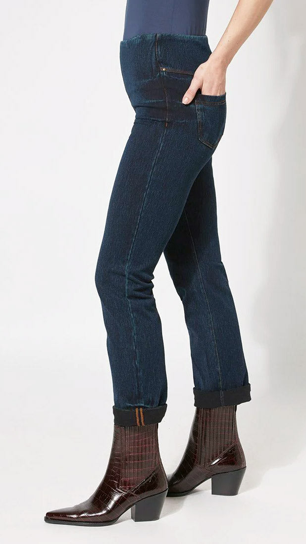 Boyfriend Cuffed Denim Jeans | Indigo | by Lysse NY | last 1s