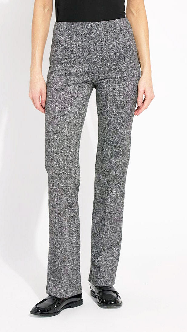 Fit & flare ponte jacquard pants | Smokey salt & pepper | by Lysse NY | new! AW25/6