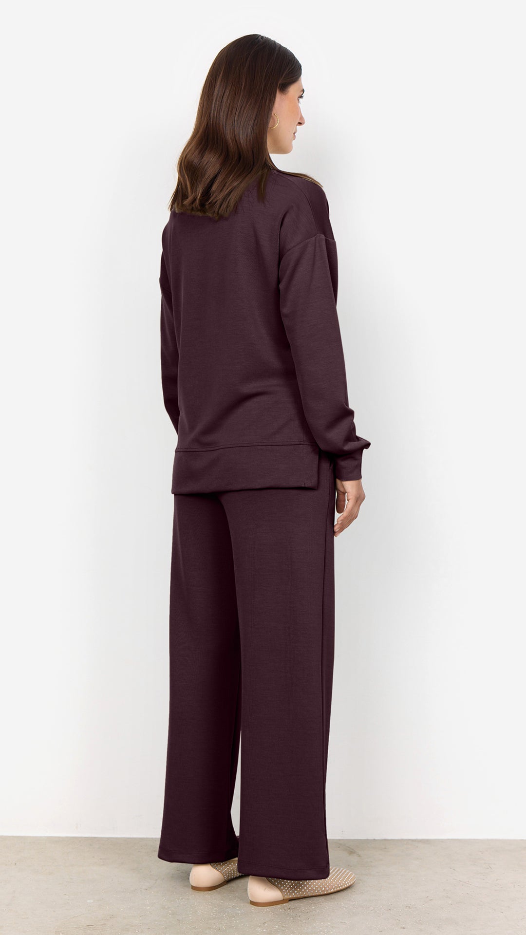 Premium soft split side sweatshirt | Chocolate Plum | by Soya Concept