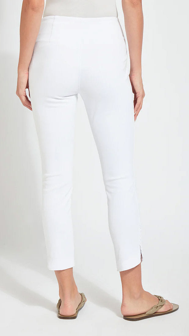 Braided crop denim Lysse leggings (White)