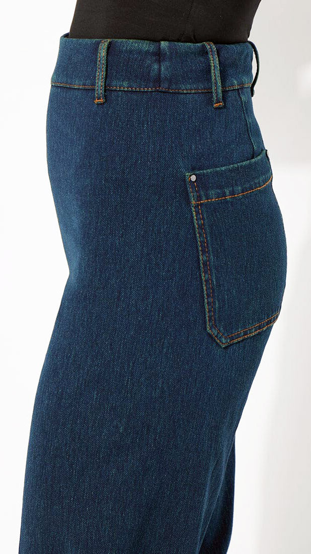 High-waist Wide-leg Denim Jeans | Indigo | by Lysse NY | NEW SS25