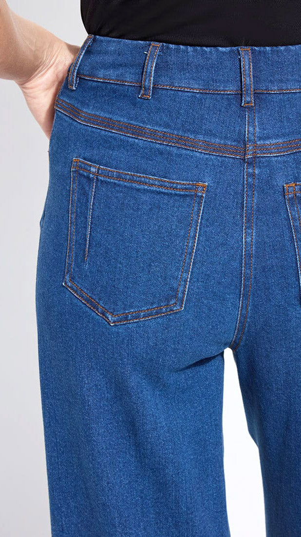 Studded wide leg eco-denim pants | Dark midwash | by Lysse NY | new! AW25/6