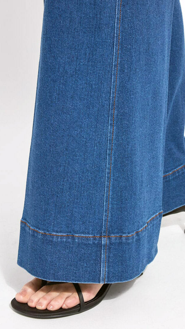 Studded wide leg eco-denim pants | Dark midwash | by Lysse NY | new! AW25/6