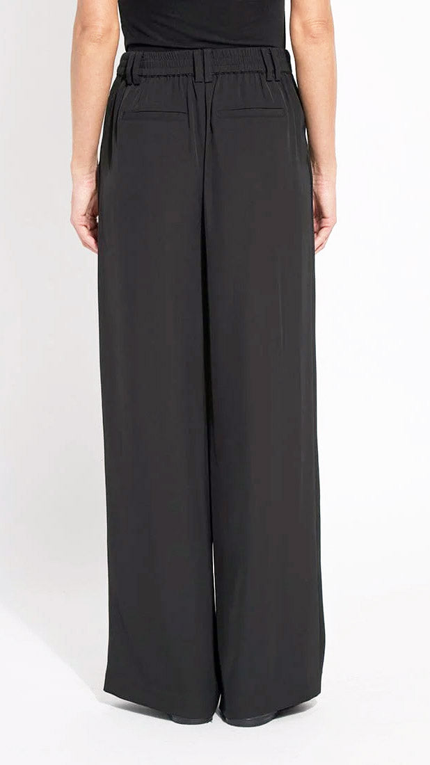 Pleated wide leg woven trouser | Black | by Lysse NY | new! AW25