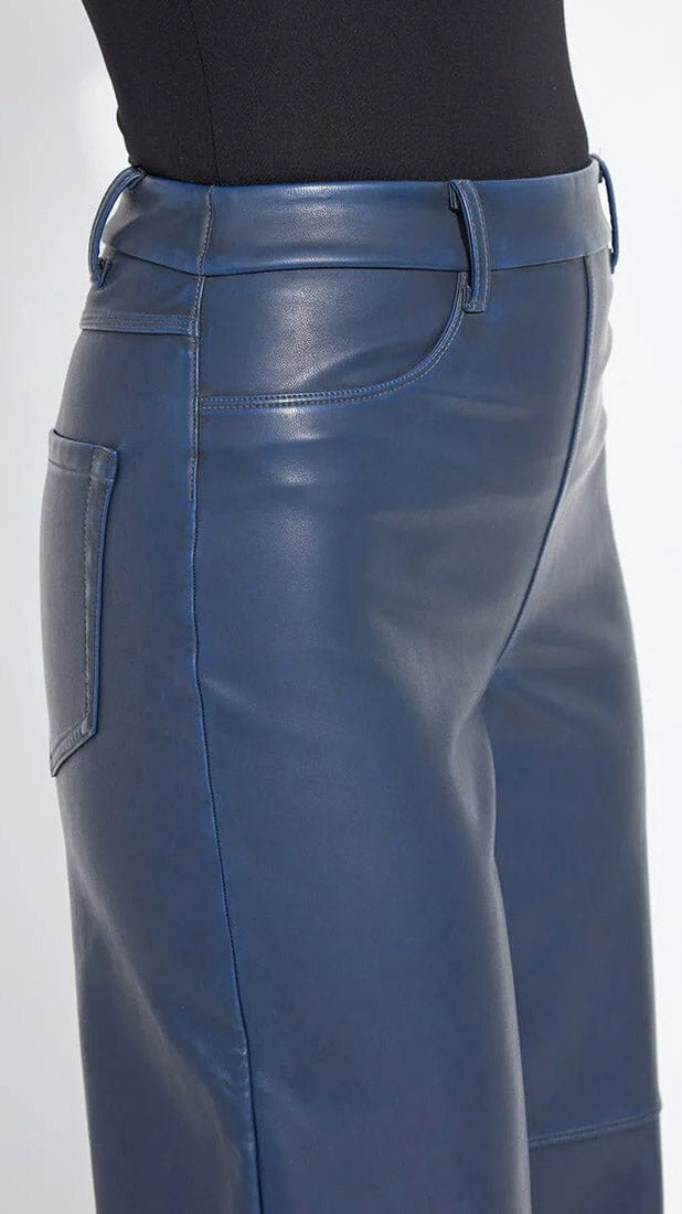 Wide leg vegan leather pants | Deep Blue | by Lysse NY | new! AW25