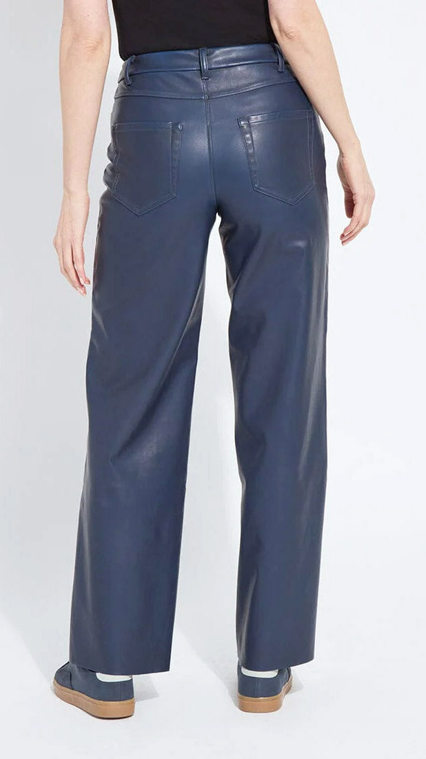 Wide leg vegan leather pants | Deep Blue | by Lysse NY | new! AW25