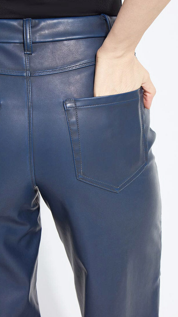 Wide leg vegan leather pants | Deep Blue | by Lysse NY | new! AW25