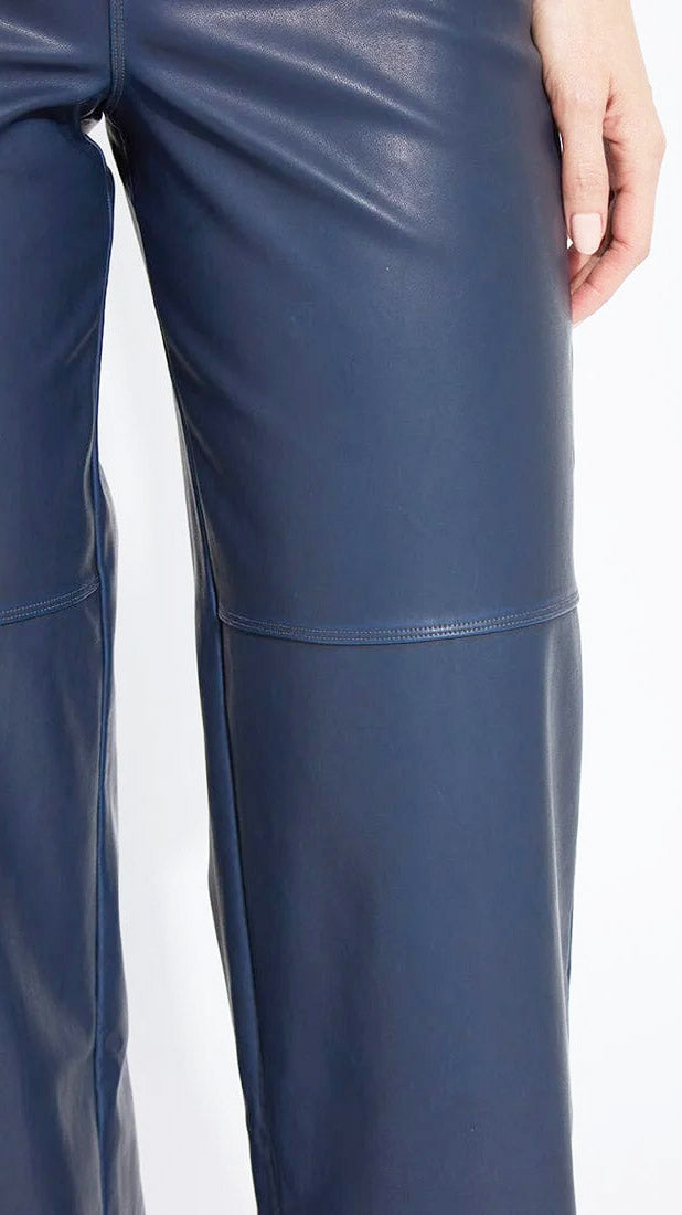 Wide leg vegan leather pants | Deep Blue | by Lysse NY | new! AW25
