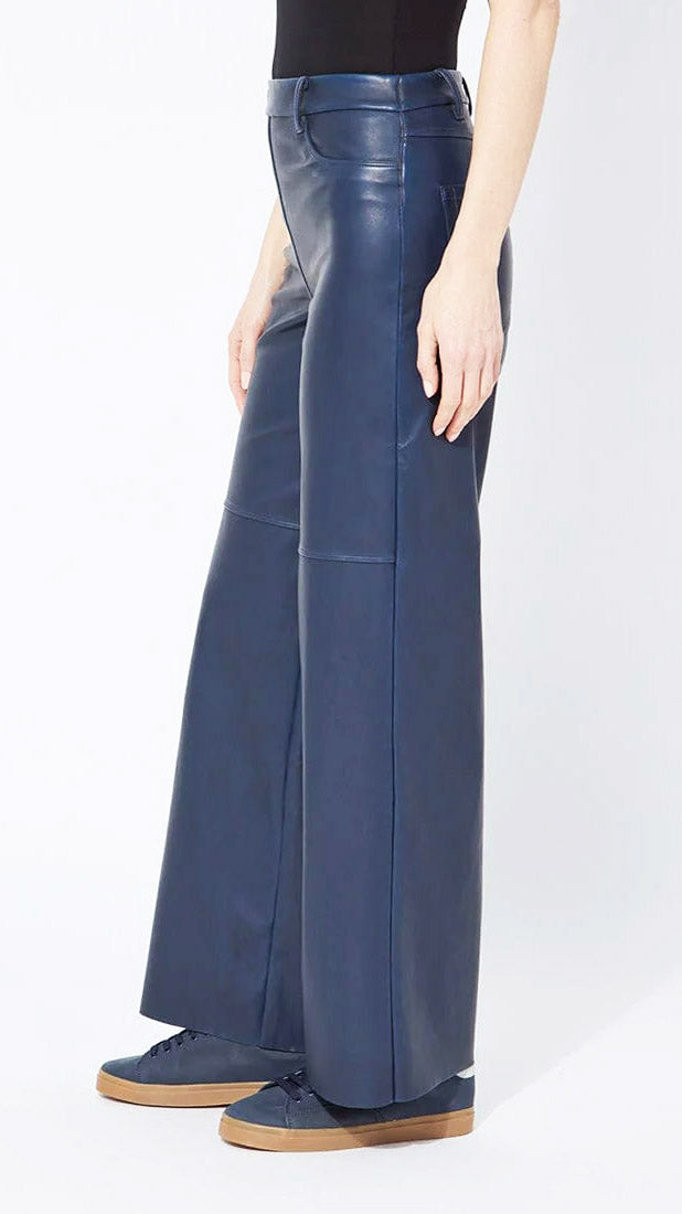 Wide leg vegan leather pants | Deep Blue | by Lysse NY | new! AW25