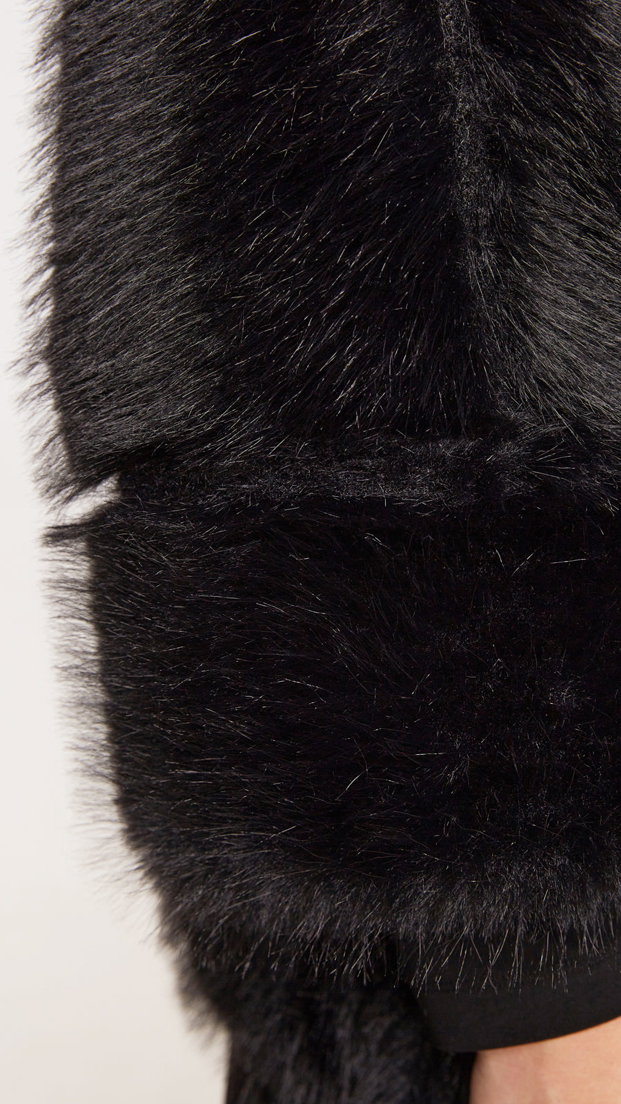 Shaggy faux fur & suedette reversible jacket by Mat | Black