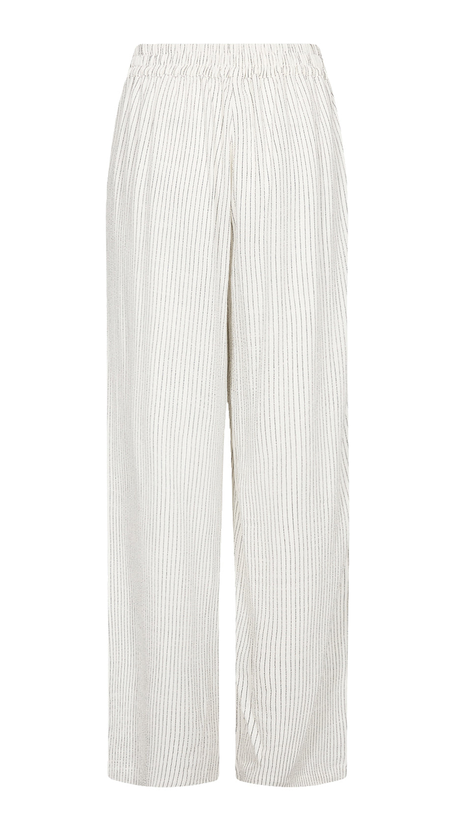 Pinstripe pull-on wide-leg trousers | Off-white | by Soya Concept