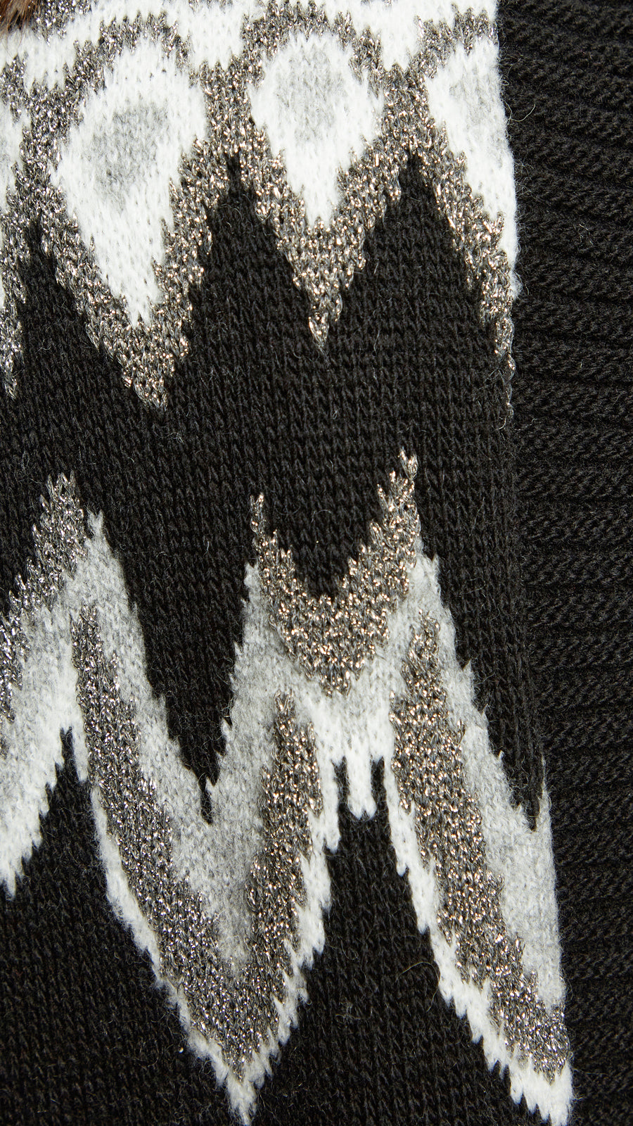 Lurex knitted print midi cardigan by Mat | Black