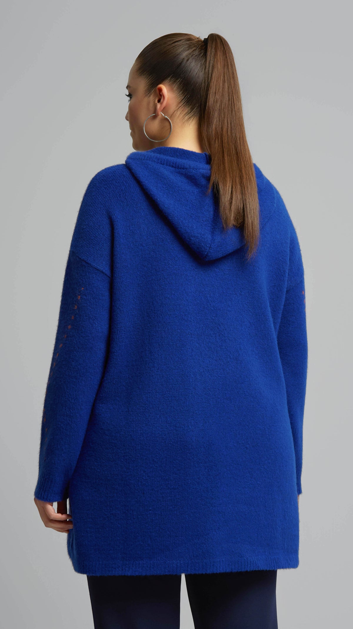 Knitted argyle hooded jumper | Cobalt Blue | by Mat