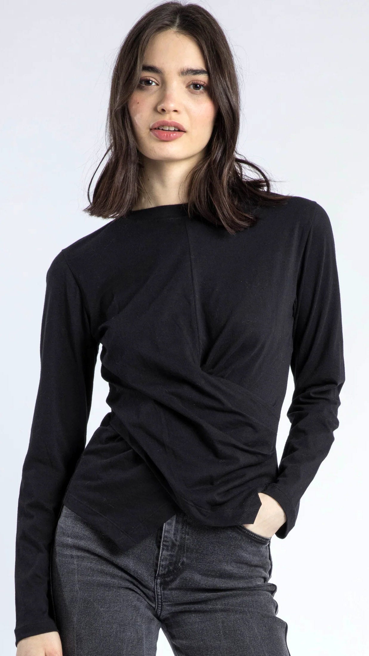 Time drape LS top | Black | by Religion