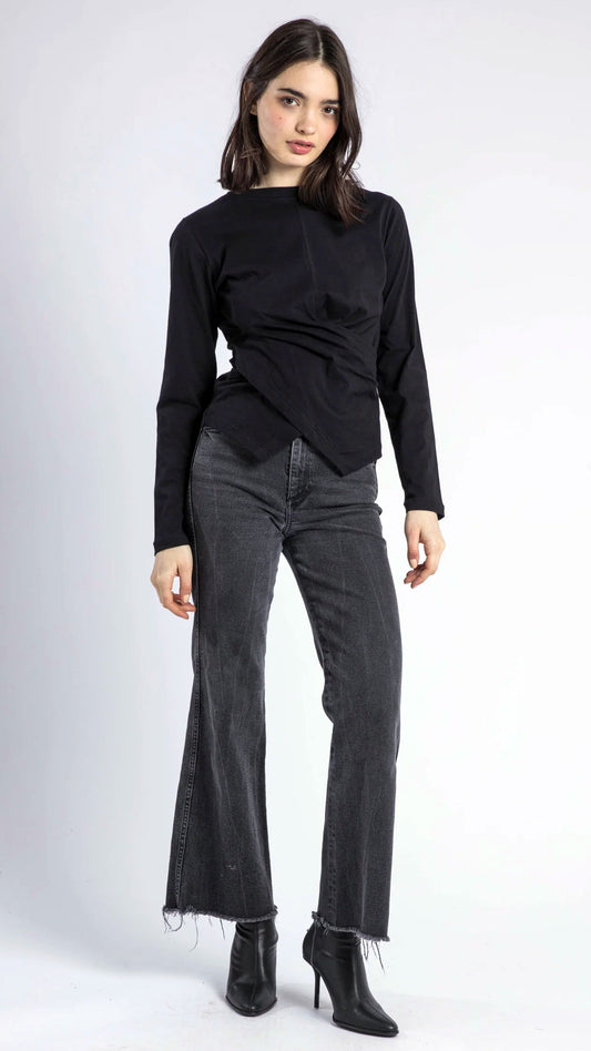Time drape LS top | Black | by Religion