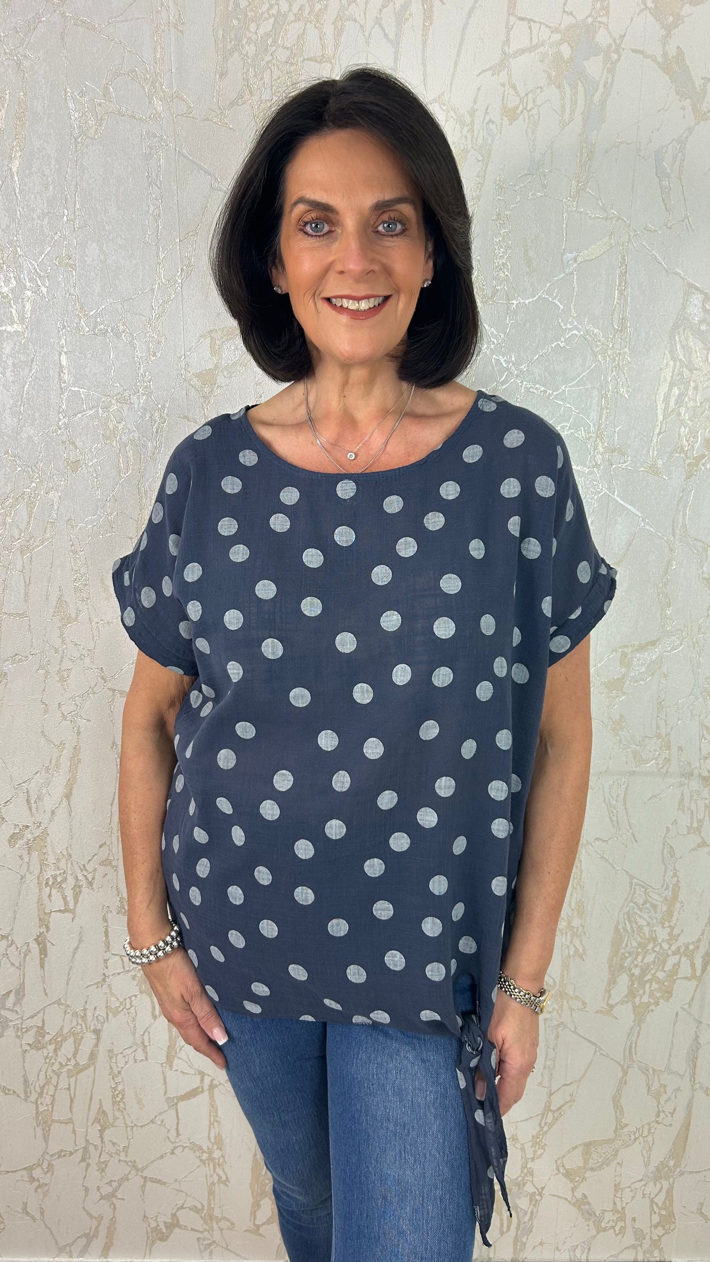 Polka dot tie side cotton top | 6 Colours