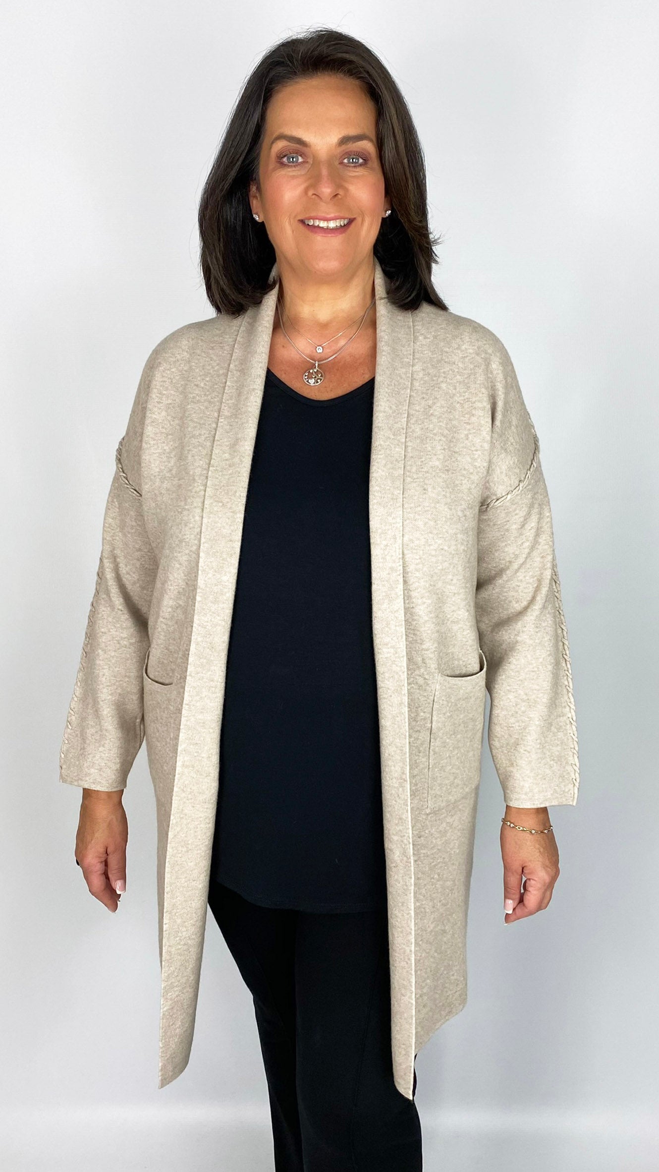Designer-inspired studded v neck oversized poncho jumper by Malissa J (3 Colours)