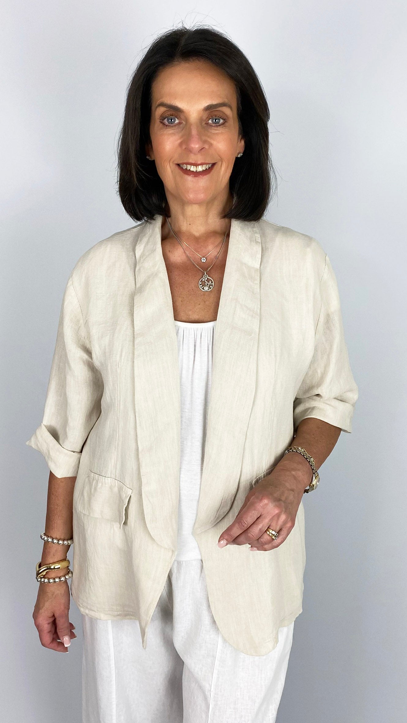 Linen edge-to-edge jacket | 6 Colours | last 1