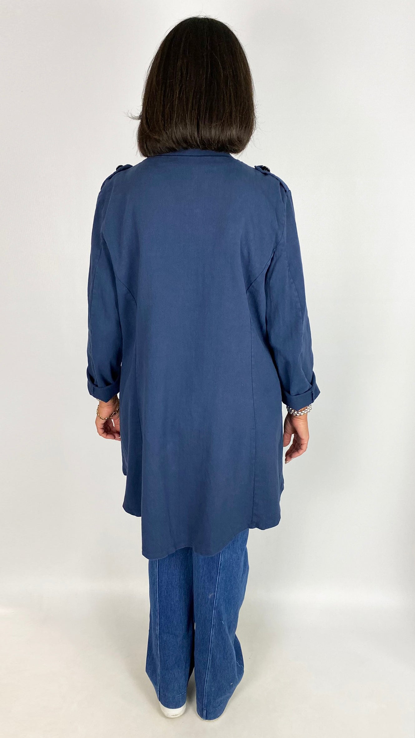 Military-inspired dipped back denim jacket | 2 Colours