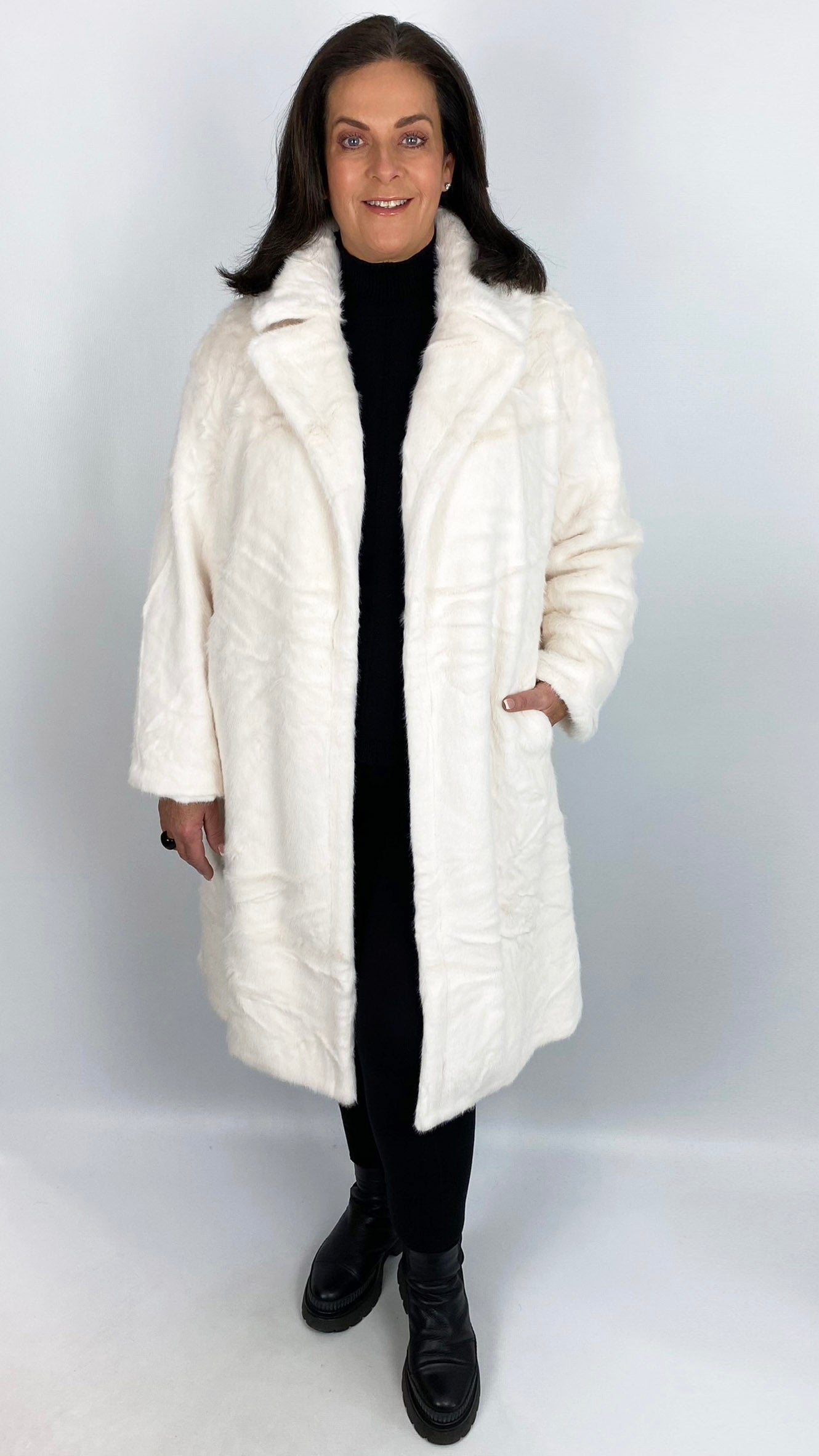 Faux Fur Midi Coat (2 Colours)
