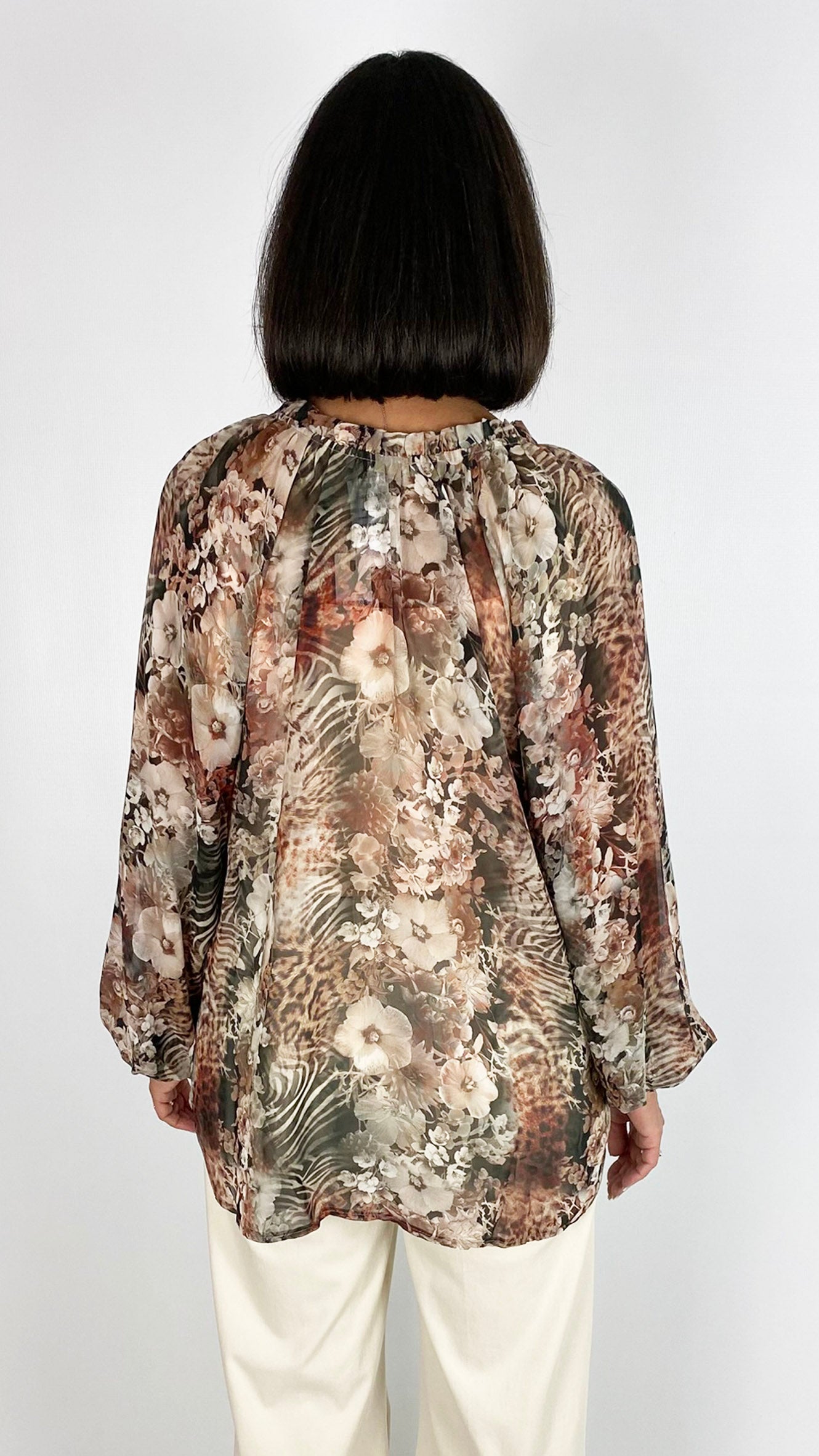 Chiffon print v-neck blouse | 2 Colours | by Malissa J