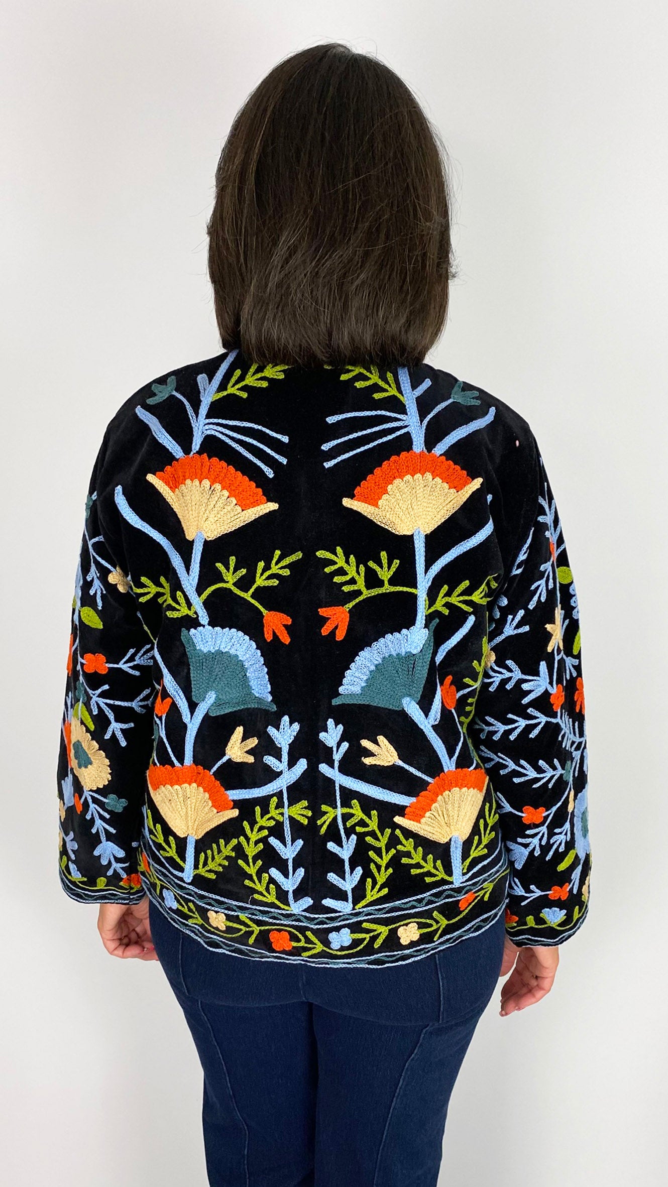 Unique velvet embroidered jacket | 10 Colours
