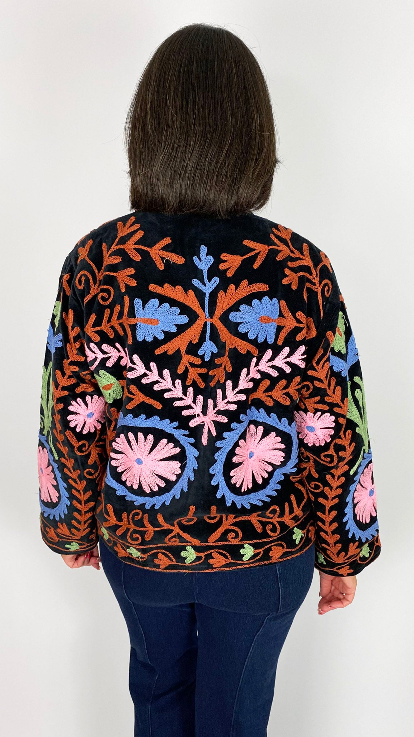 Unique velvet embroidered jacket | 10 Colours