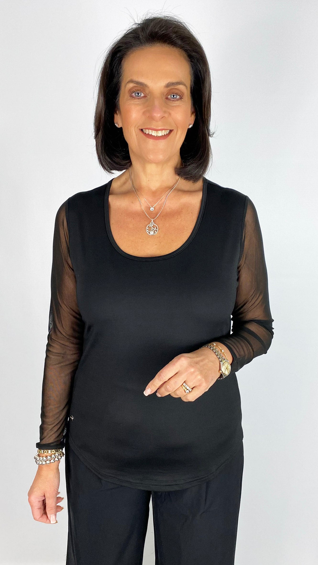 Jersey top w/ mesh sleeves | 2 Colours | by Malissa J