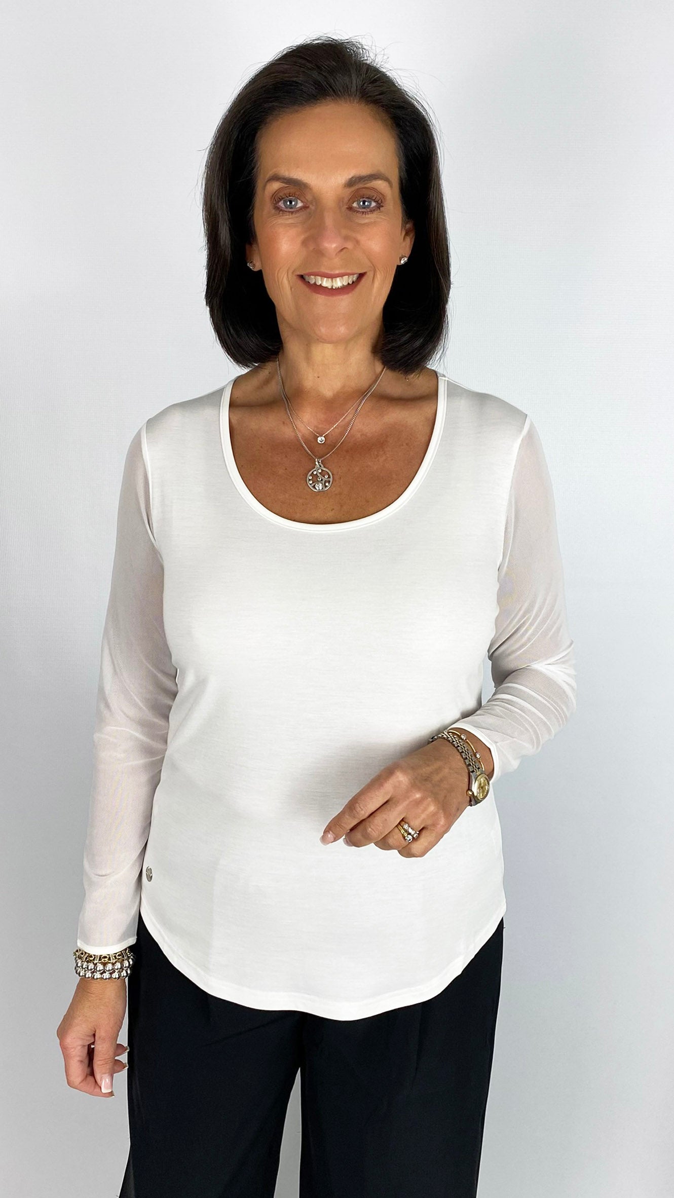 Jersey top w/ mesh sleeves | 2 Colours | by Malissa J