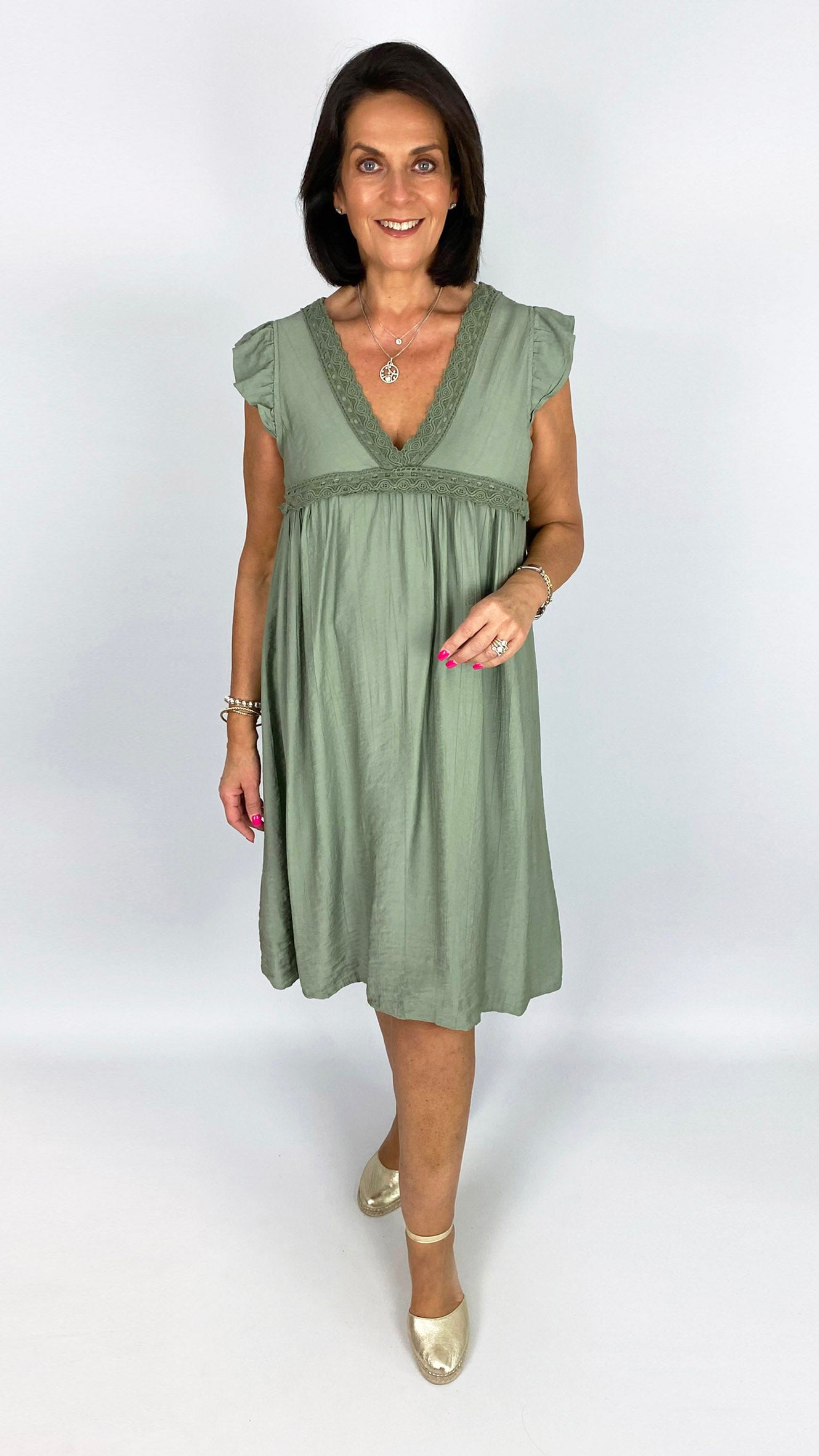 Crochet trimmed midi dress | 3 Colours | Limited!