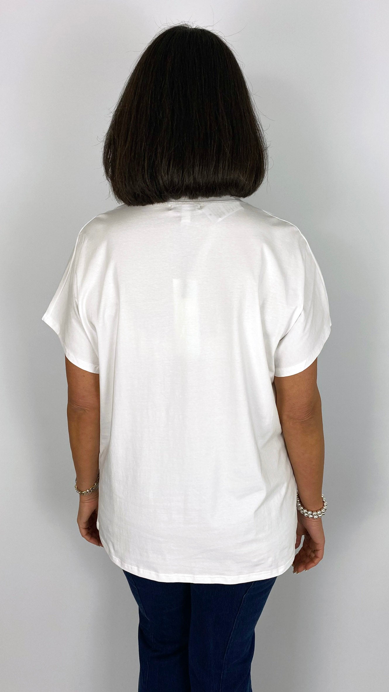 Crochet embellished starfish & shell t-shirt | White | 2 Sizes