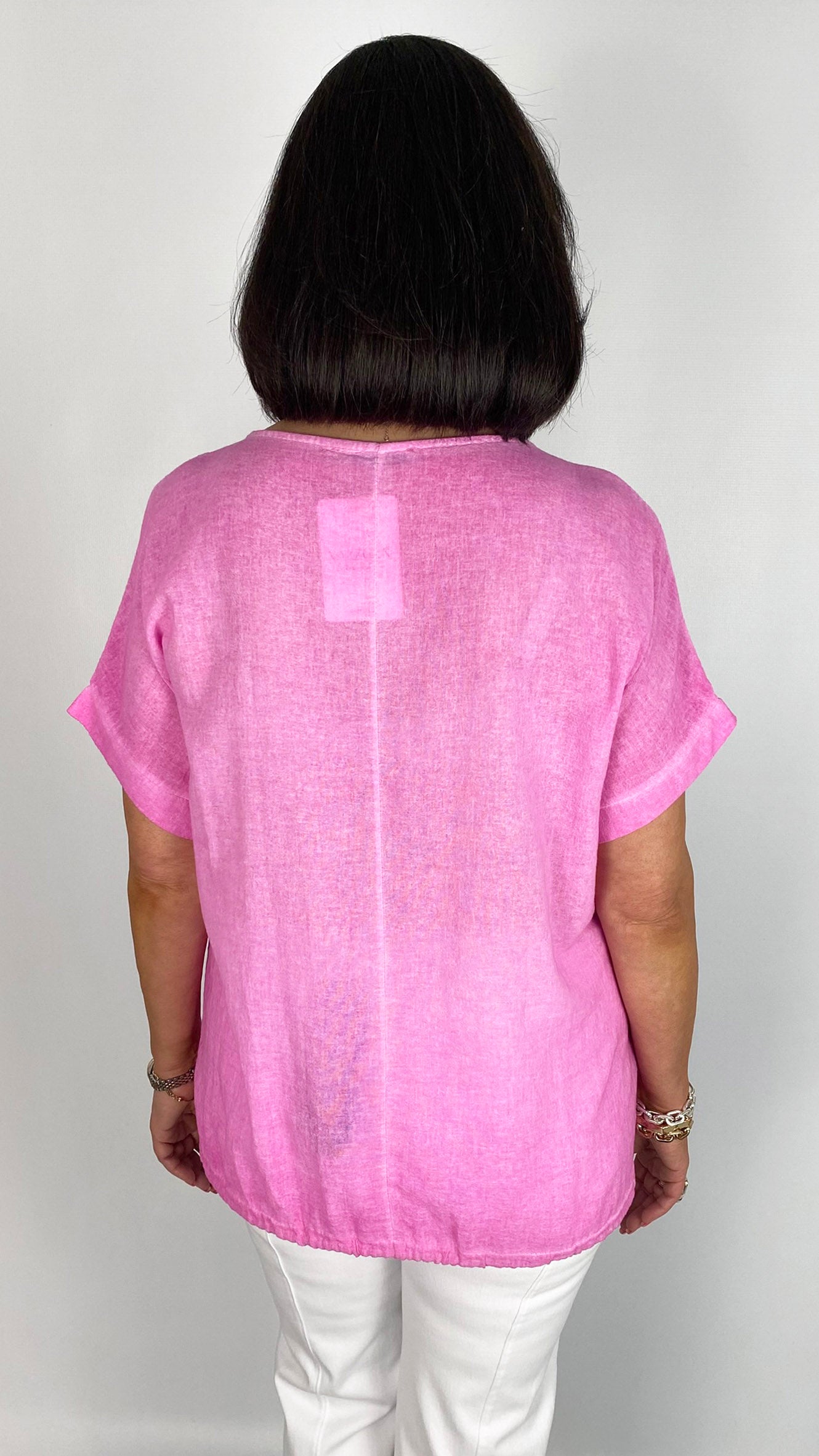 Cotton & linen mesh pocket & flower drawstring top| 4 Colours
