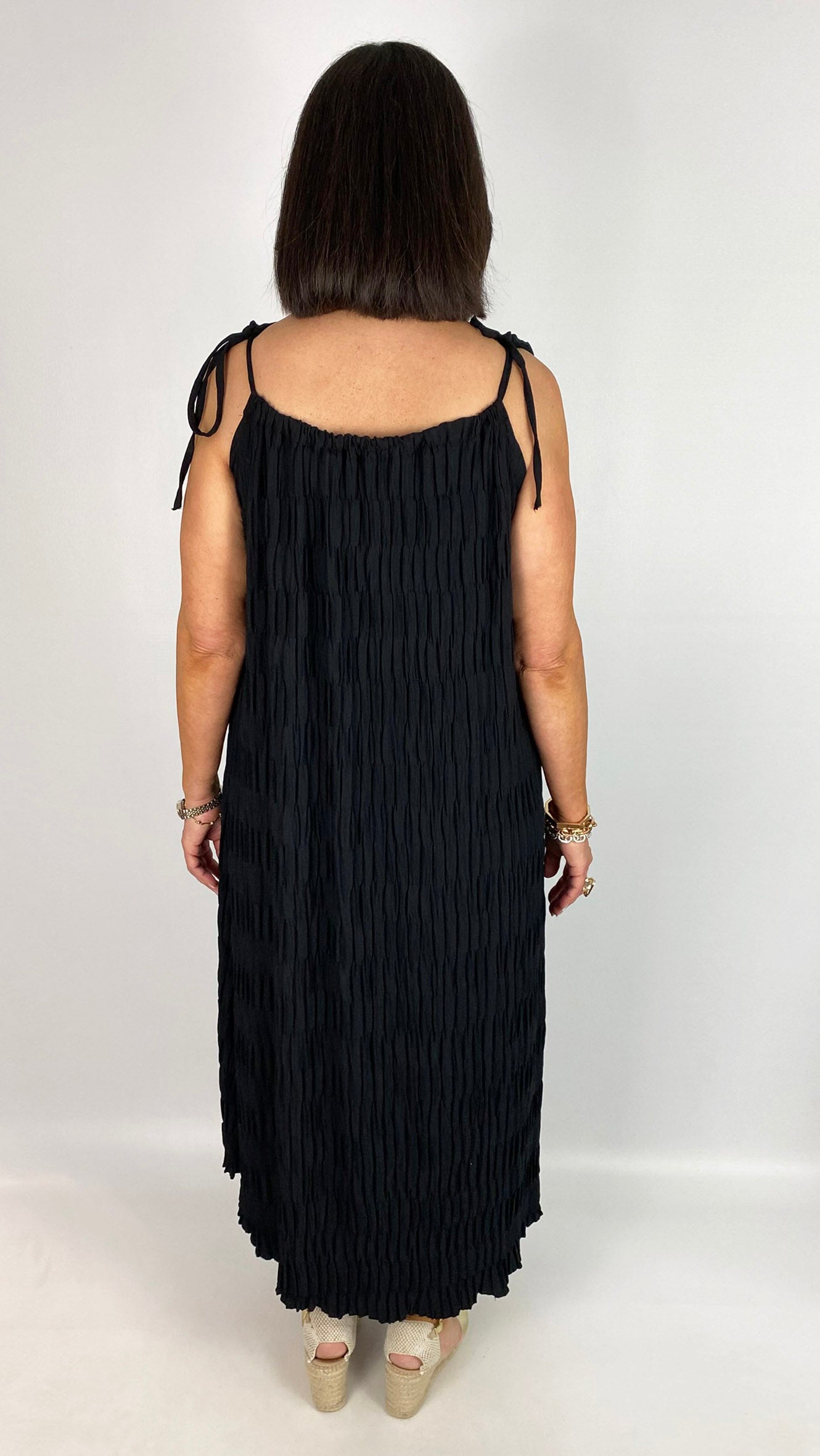 Beaded tie crinkle midaxi dress | 6 Colours | last 1s