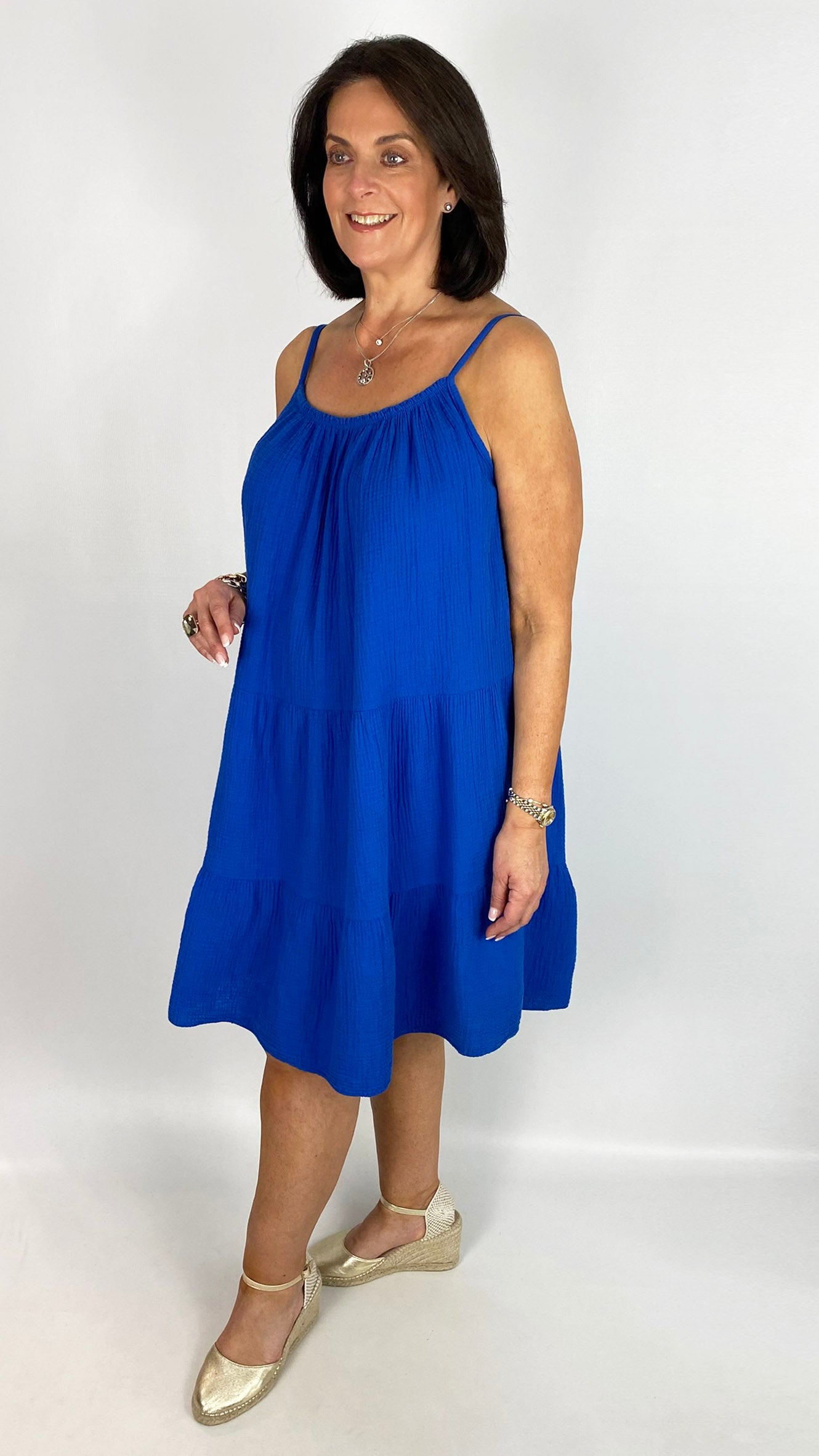 Cheesecloth tiered midi strappy sundress | 4 Colours | back in!
