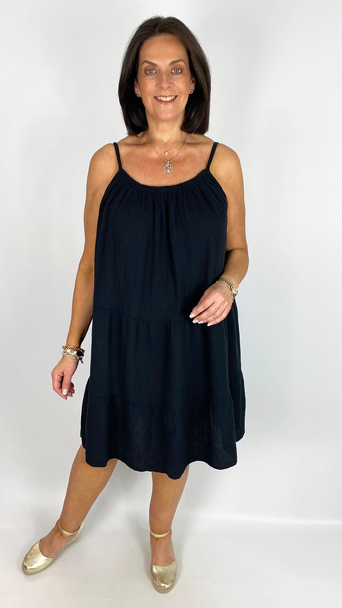 Cheesecloth tiered midi strappy sundress | 4 Colours | back in!