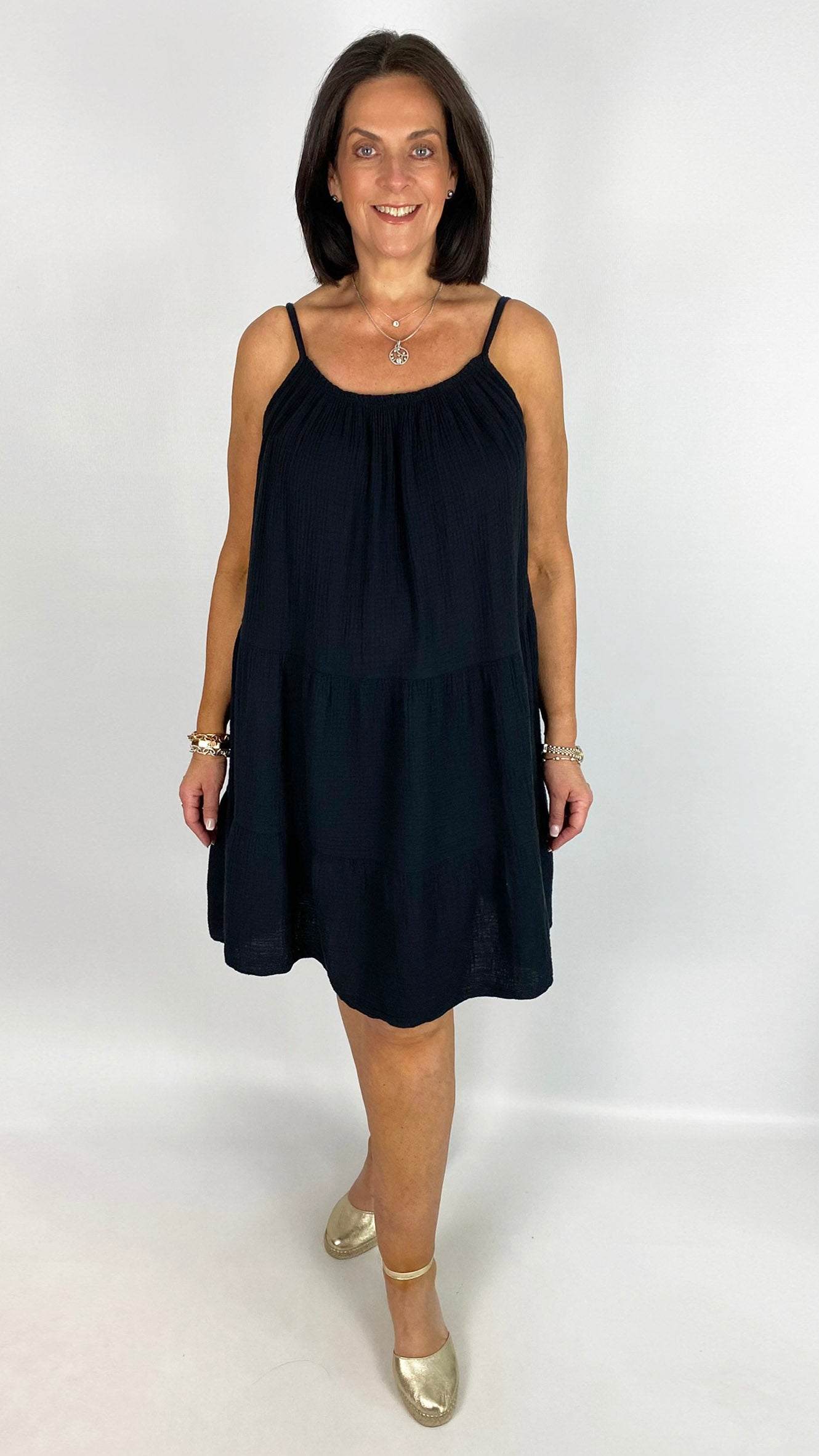 Cheesecloth tiered midi strappy sundress | 4 Colours | back in!