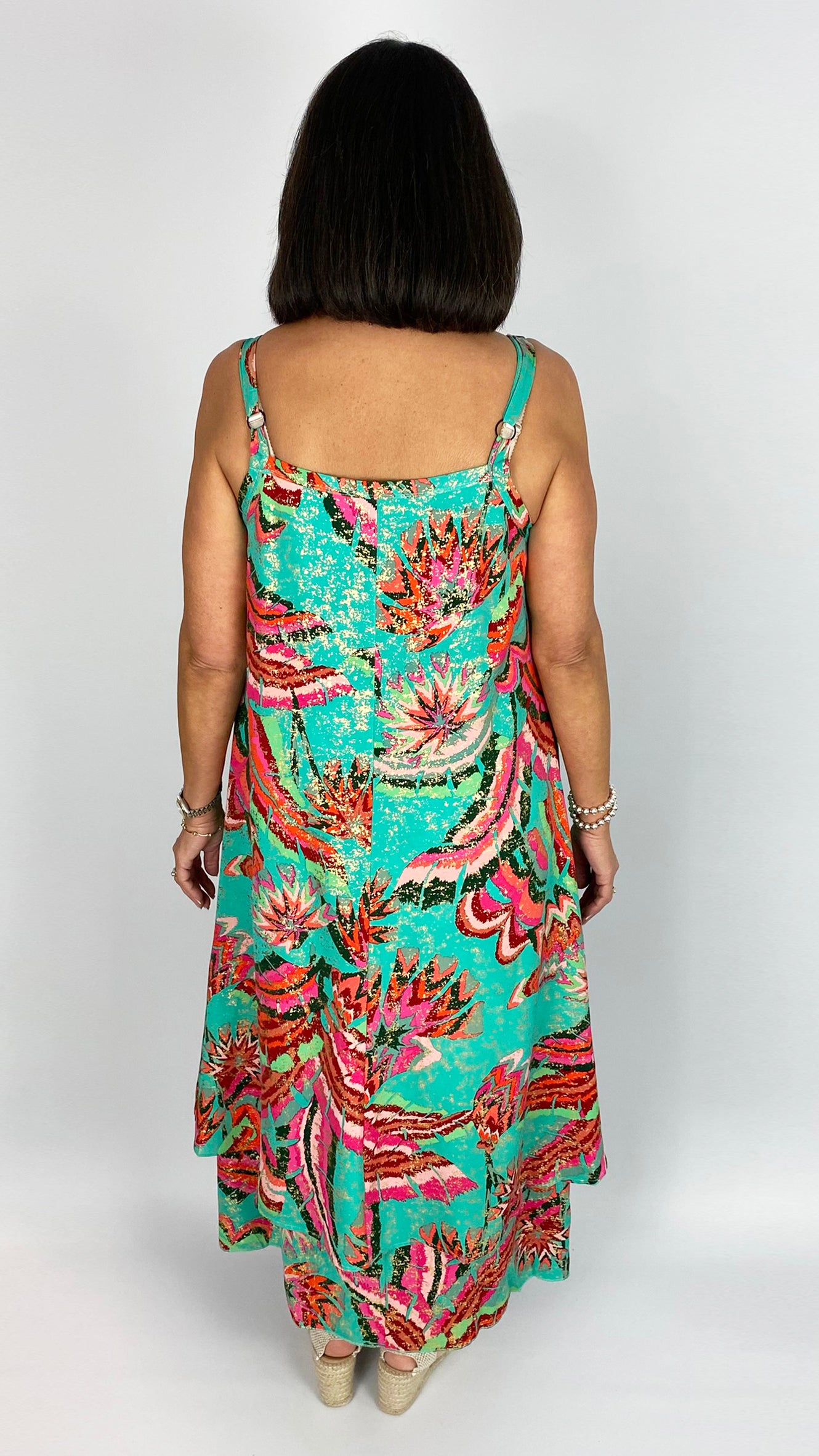 Strappy layered long print dress | 2 Colours | by Malissa J