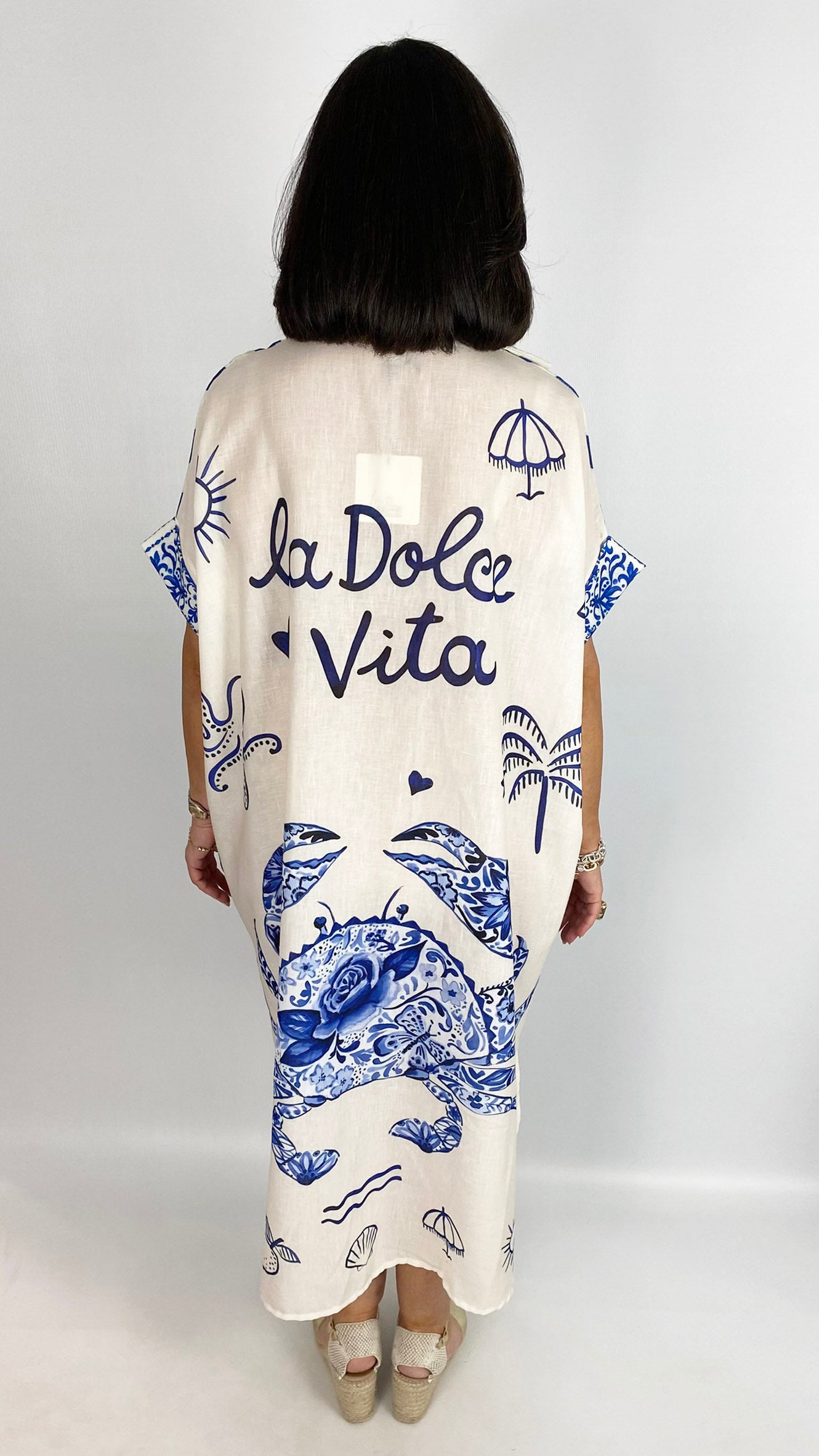 Linen mix button-through graphic shirt dress | 3 Prints