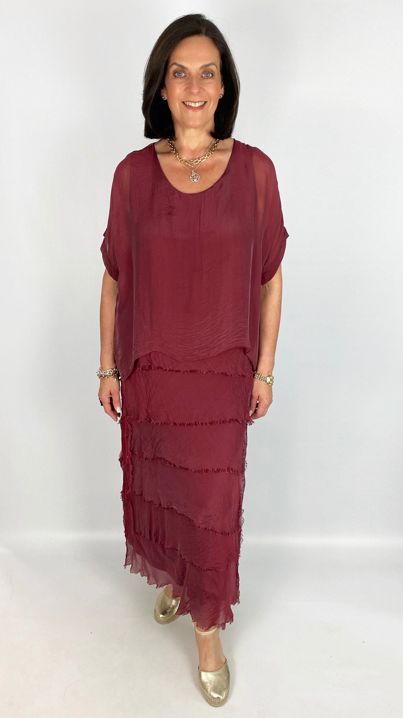 Silk tiered dress | 3 Colours