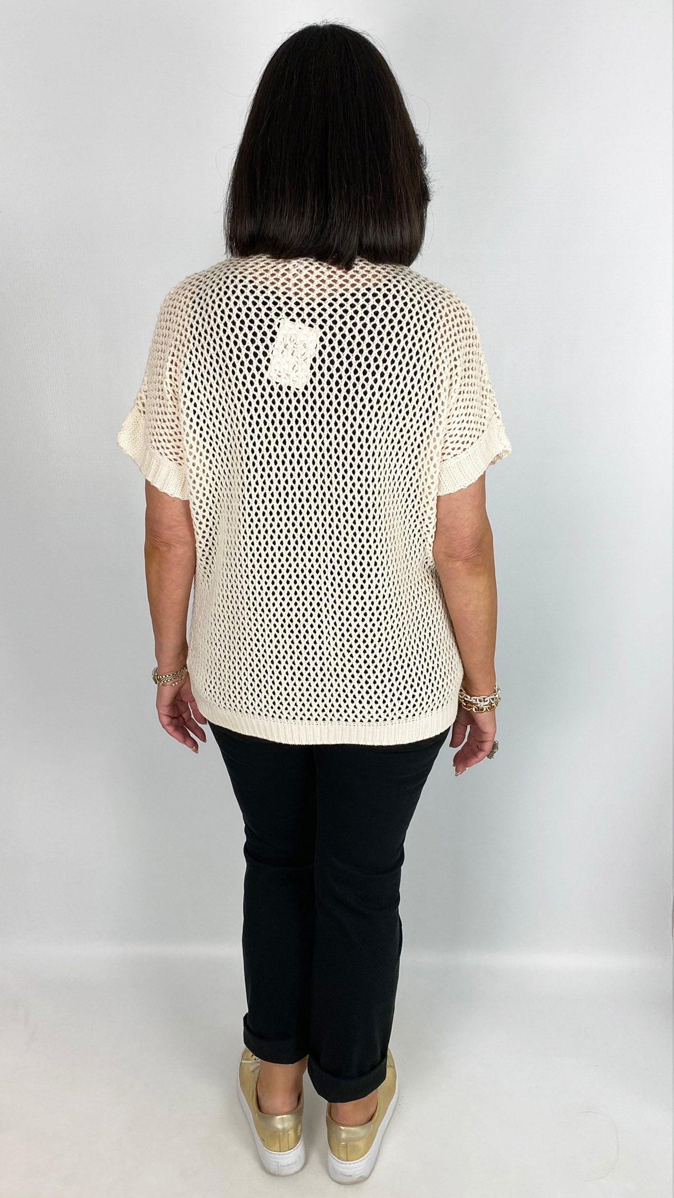 Crochet star open-knit short sleeve top | 3 Colours | last 1